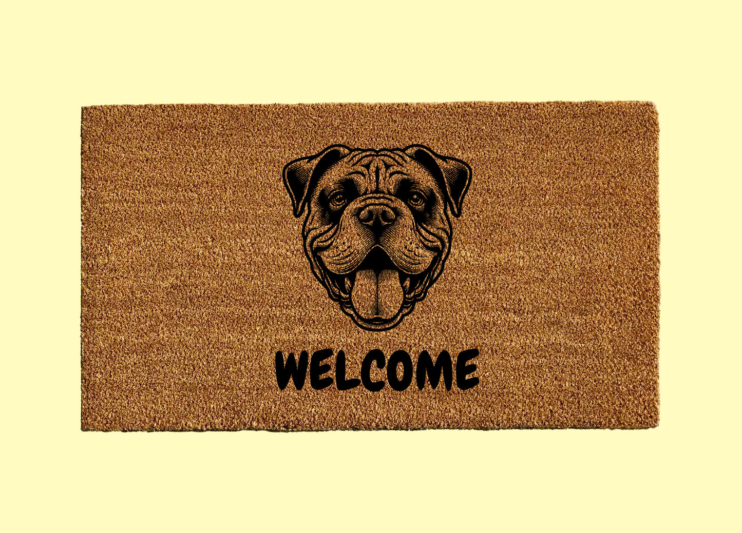 American Bulldog Welcome Door Mat