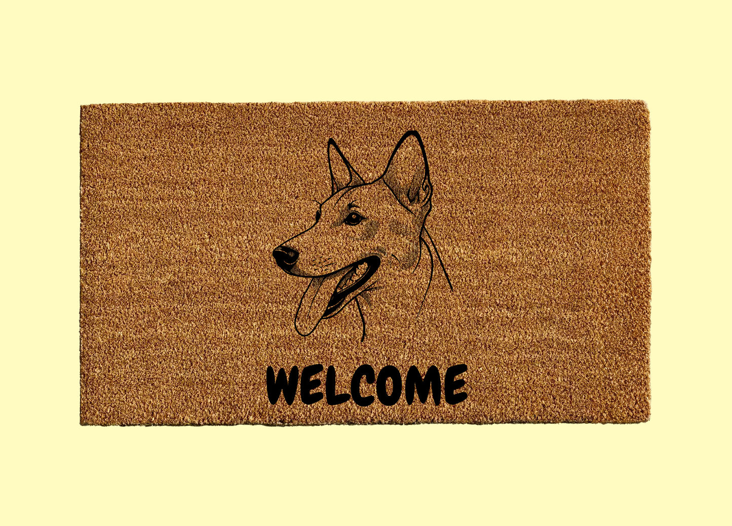 Basenji Welcome Door Mat