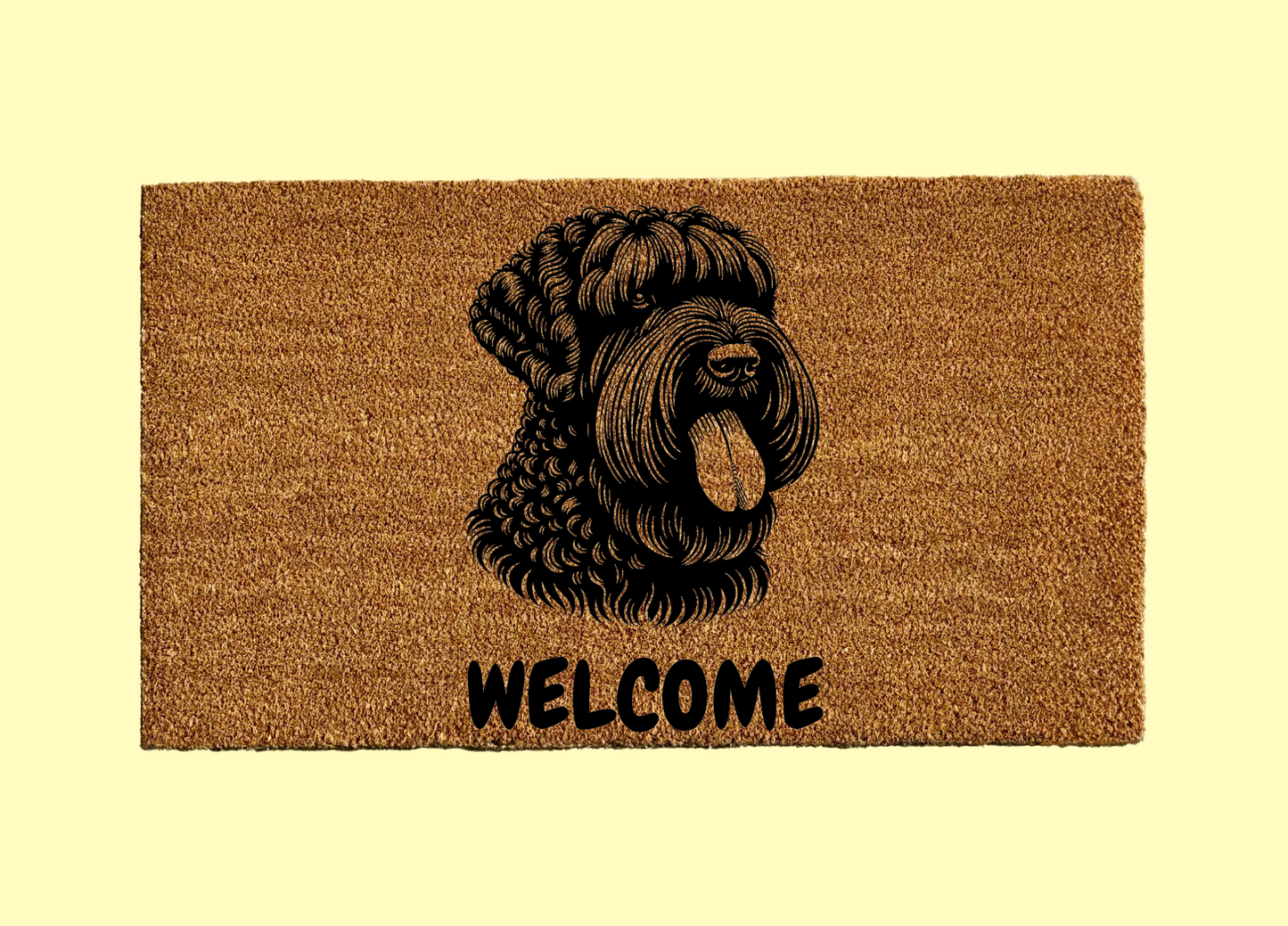 Black Russian Terrier Welcome Door Mat