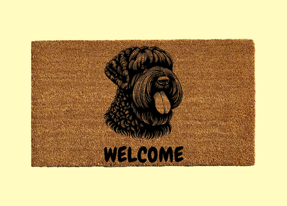 Black Russian Terrier Welcome Door Mat