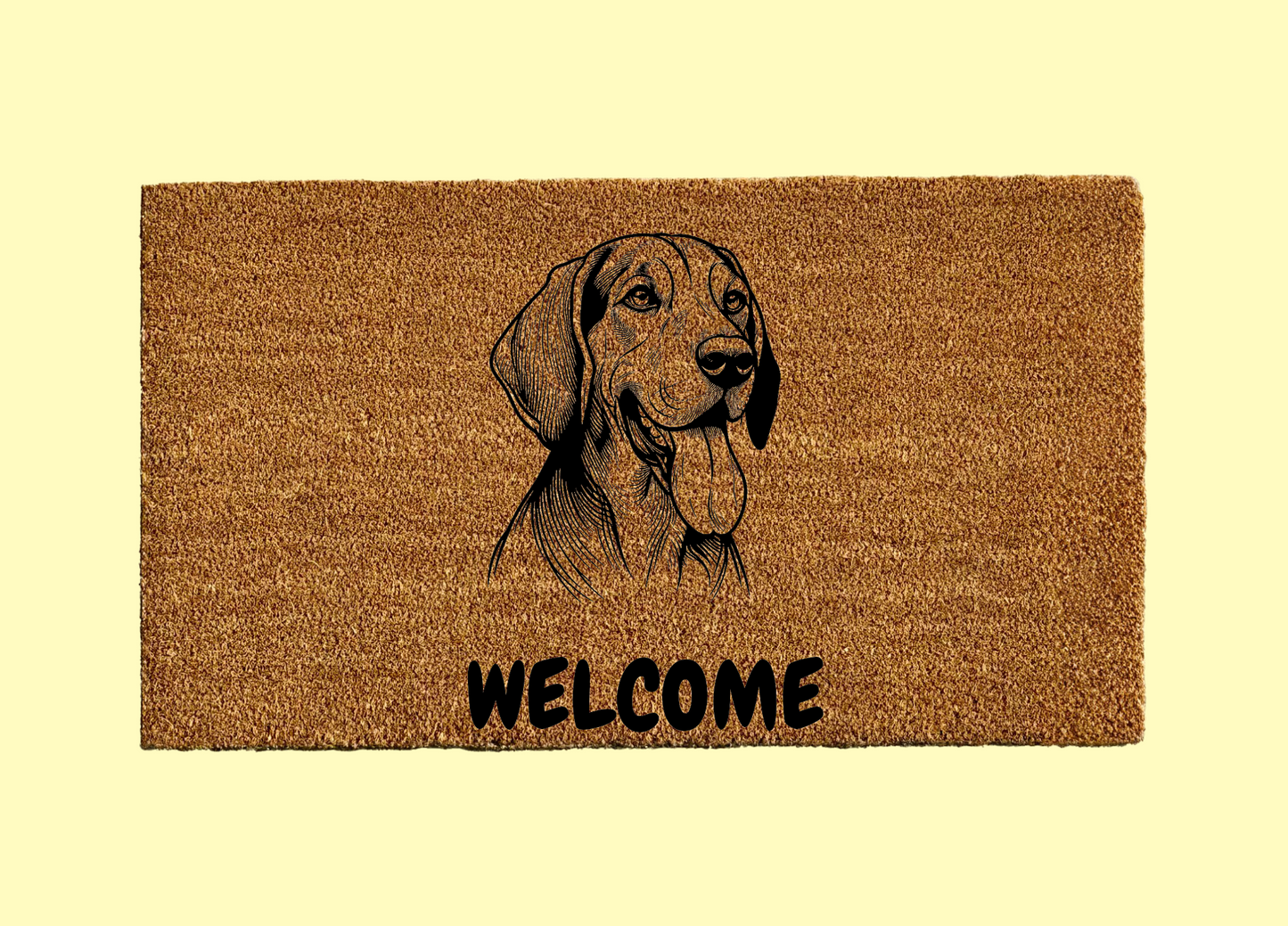 Bluetick Coonhound Welcome Door Mat