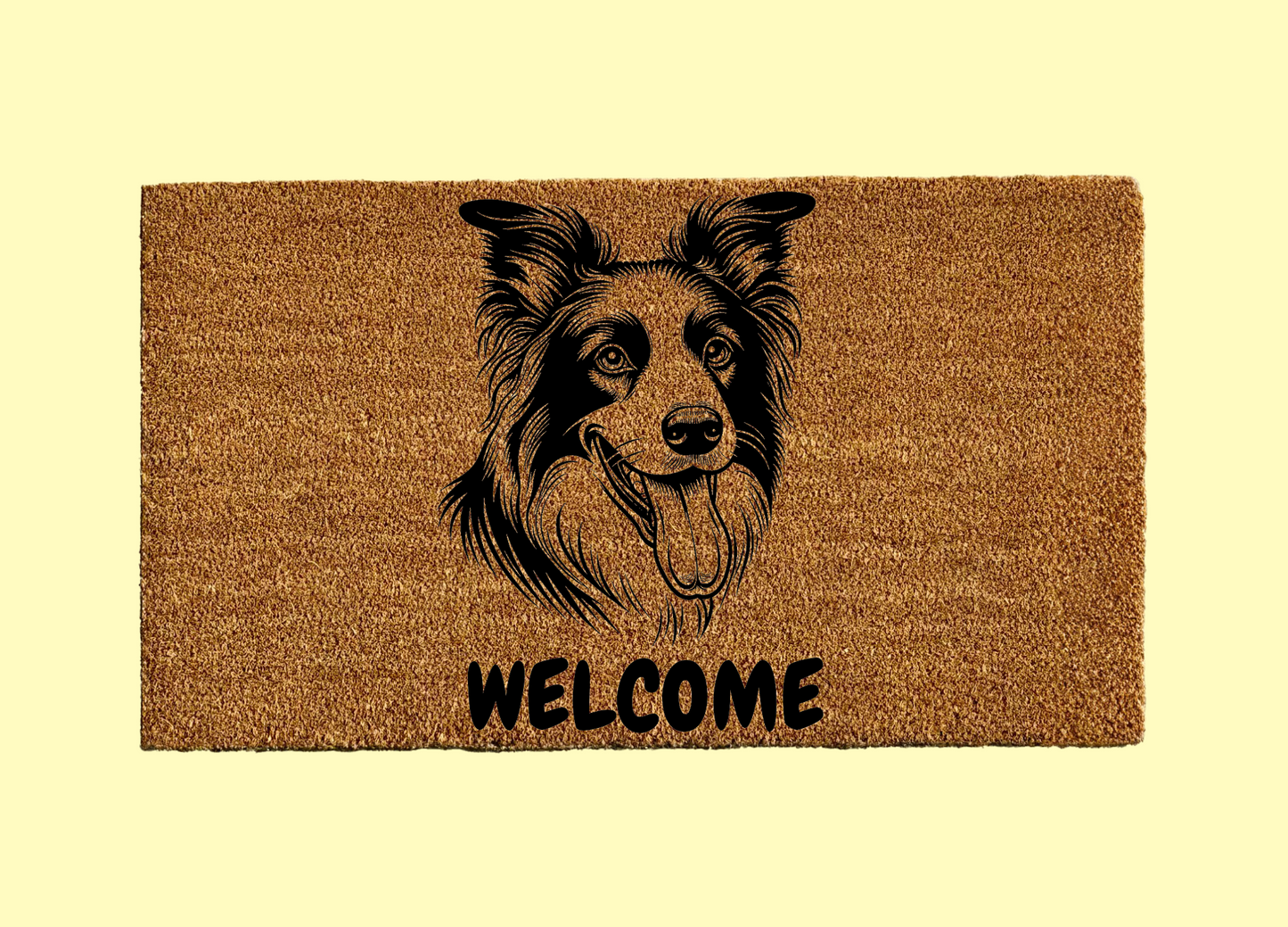 Border Collie Welcome Door Mat