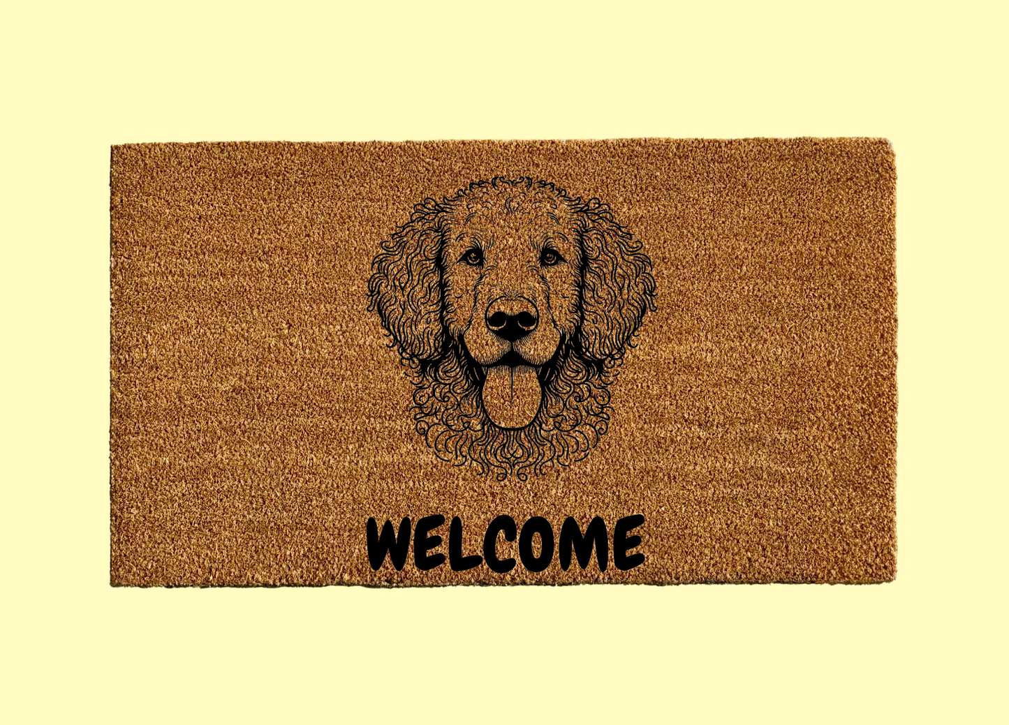 Curly Retriever Welcome Door Mat